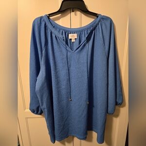 Croft & Barrow Vibrant Blue Blouse Size 2X